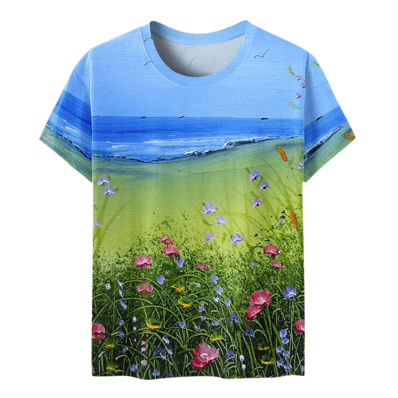 Женская футболка с коротким рукавом, круглым вырезом и 3D-принтом
Женская футболка с коротким рукавом, круглым вырезом и 3D-принтом