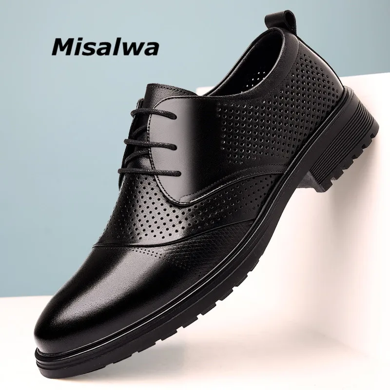 Misalwa Hollow Summer Men Dress Shoes Genuine Leather Office Business Shoes Male Derby Shoes Real Leather
Misalwa Hollow Summer Men Dress Shoes Genuine Leather Office Business Shoes Male Derby Shoes Real Leather