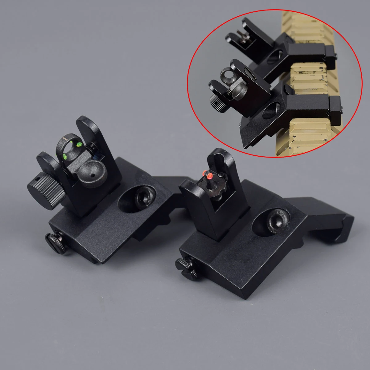 Tactical Metal Folding 45 Degree Offset Flip Up Front Rear Sight Rapid Transition Backup Iron Sight For Airsoft Rifle AR15 M4
Tactical Metal Folding 45 Degree Offset Flip Up Front Rear Sight Rapid Transition Backup Iron Sight For Airsoft Rifle AR15 M4