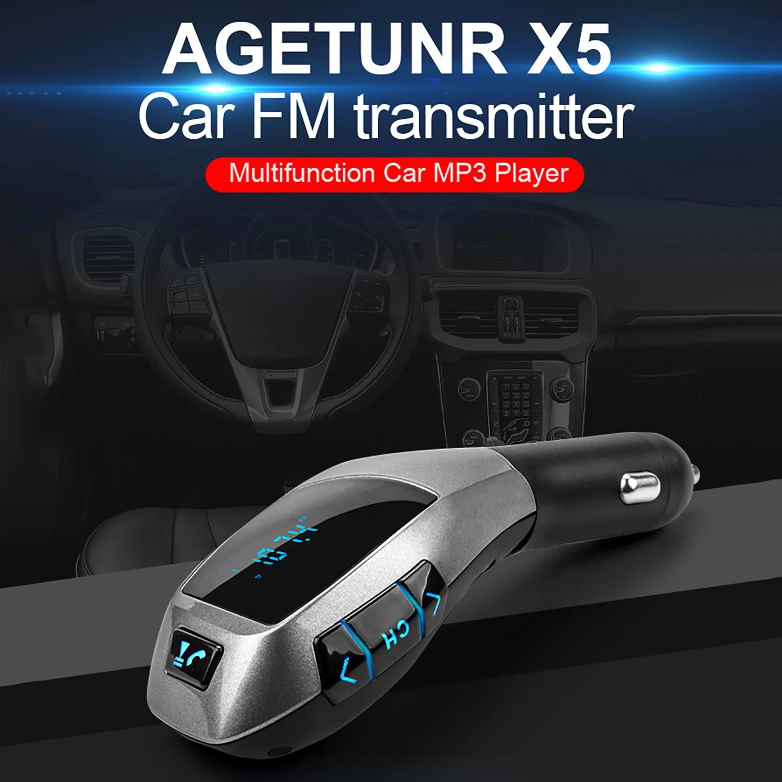 Car Bluetooth Wireless FM Transmitter MP3 Radio Adapter Player Car Accessories with TF Card U Disk For iPhone Samsung X5 by CDEN
Car Bluetooth Wireless FM Transmitter MP3 Radio Adapter Player Car Accessories with TF Card U Disk For iPhone Samsung X5 by CDEN