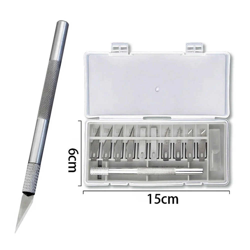 Carving Cutter With 10pcs 3/4/11/16# HCS Baldes 140mm Shank For Cutting Paper Wood Engraving Craft DIY Woodworking Tools
Carving Cutter With 10pcs 3/4/11/16# HCS Baldes 140mm Shank For Cutting Paper Wood Engraving Craft DIY Woodworking Tools