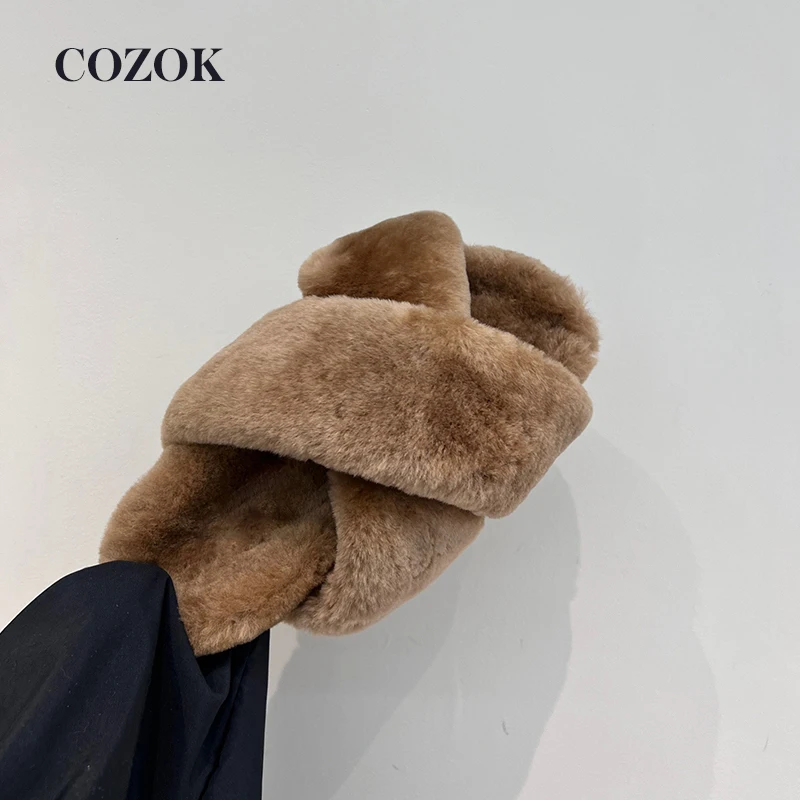 2022 Autumn And Winter New Cross Vamp Flat Women's Slippers Wool Design Comfortable Leisure Home Plush Slippers Custom Made
2022 Autumn And Winter New Cross Vamp Flat Women's Slippers Wool Design Comfortable Leisure Home Plush Slippers Custom Made