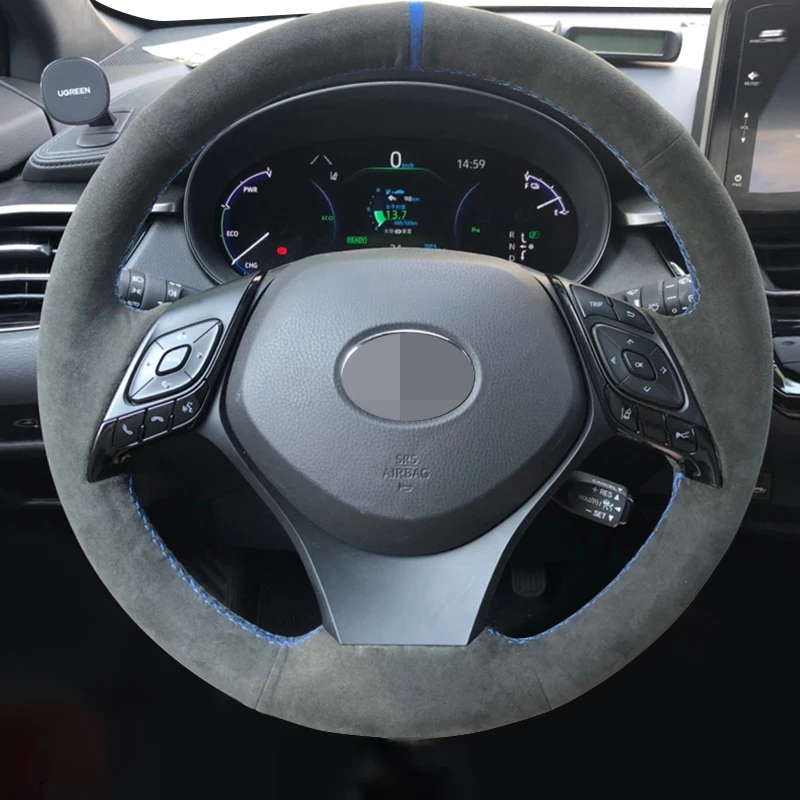 For Toyota C-HR CHR 2016 2017 2018 2019 2020 Hand-stitched Black Suede Car Steering Wheel Cover
For Toyota C-HR CHR 2016 2017 2018 2019 2020 Hand-stitched Black Suede Car Steering Wheel Cover