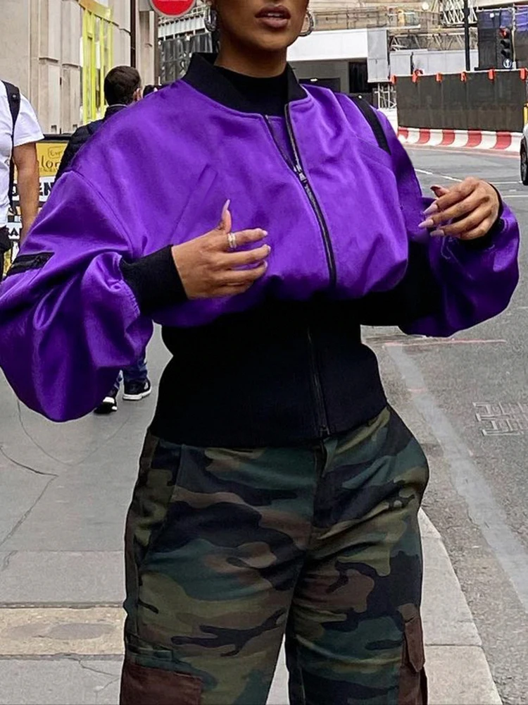 Sunny Y.j. Purple Bomber Jackets Contrast Patchwork Wide Waistband Corset Coats Women Zip Up Long Sleeve Street Outwear Green
Sunny Y.j. Purple Bomber Jackets Contrast Patchwork Wide Waistband Corset Coats Women Zip Up Long Sleeve Street Outwear Green