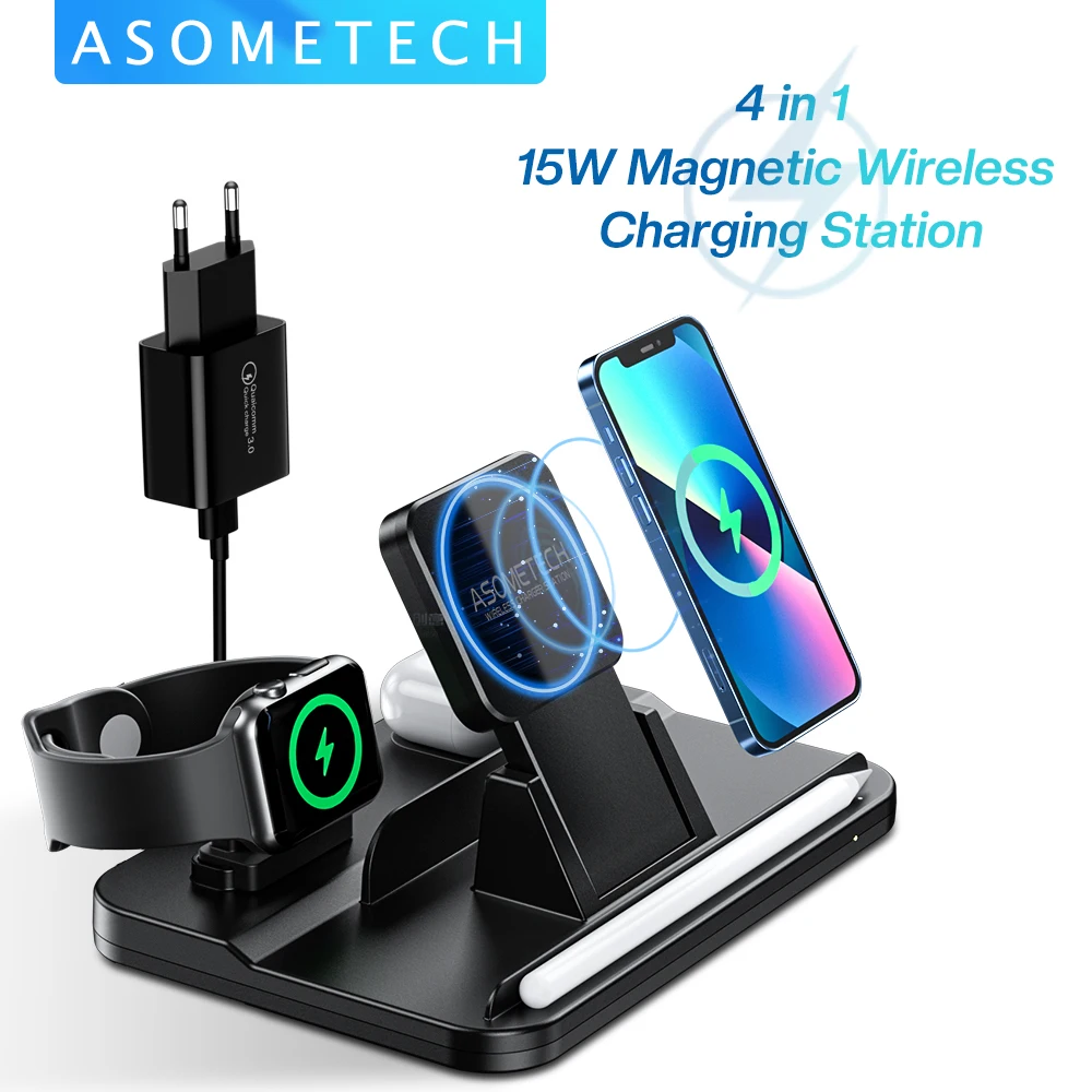 Magnetic Wireless Charger Stand 15W Qi Fast Charging Dock Station For iPhone 13 12 Pro Max AirPods 2 3 Pro iWatch Apple Pencil
Magnetic Wireless Charger Stand 15W Qi Fast Charging Dock Station For iPhone 13 12 Pro Max AirPods 2 3 Pro iWatch Apple Pencil