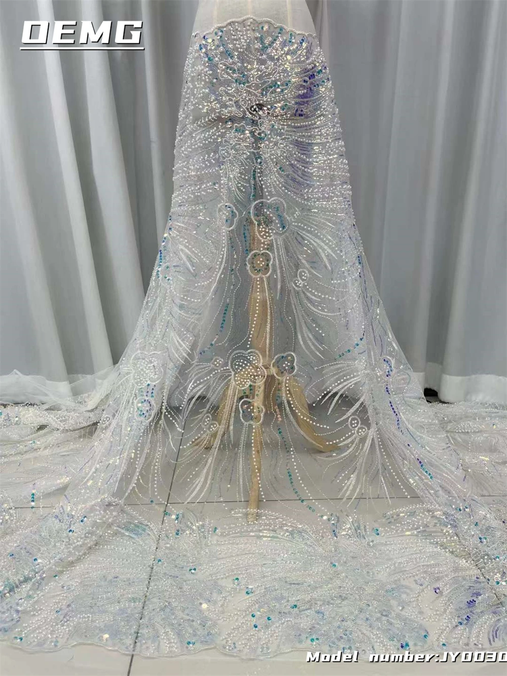 OEMG White Women's High Quality 5Yards Luxury Handmade Bead Sewing Materials Nigeria Mesh Lace Fabirc For Bride Dress JY0030
OEMG White Women's High Quality 5Yards Luxury Handmade Bead Sewing Materials Nigeria Mesh Lace Fabirc For Bride Dress JY0030