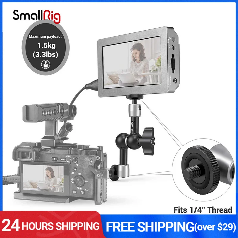 Шарнирный Рычаг SmallRig 5,5 дюйма с 1/4 винтами, регулируемый фрикционный Шарнирный Рычаг Magic Arm для DSLR Rig LCD Monitor -2065
Шарнирный Рычаг SmallRig 5,5 дюйма с 1/4 винтами, регулируемый фрикционный Шарнирный Рычаг Magic Arm для DSLR Rig LCD Monitor -2065