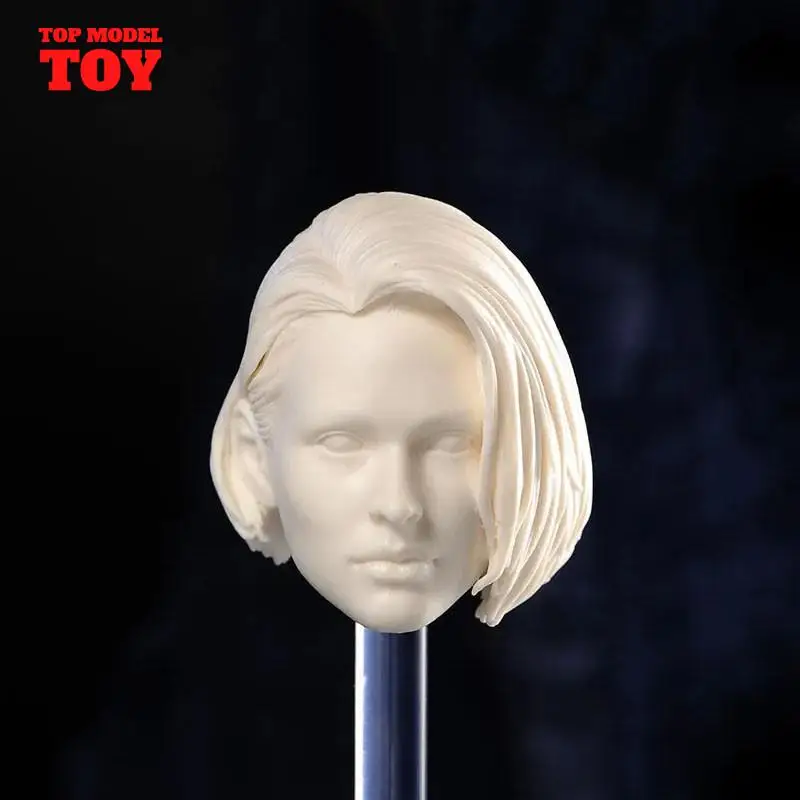 

Unpainted 1/6 Soldier Jill Head Sculpt Carving Female Model Fit 12'' Action Figure Body Dolls Toy