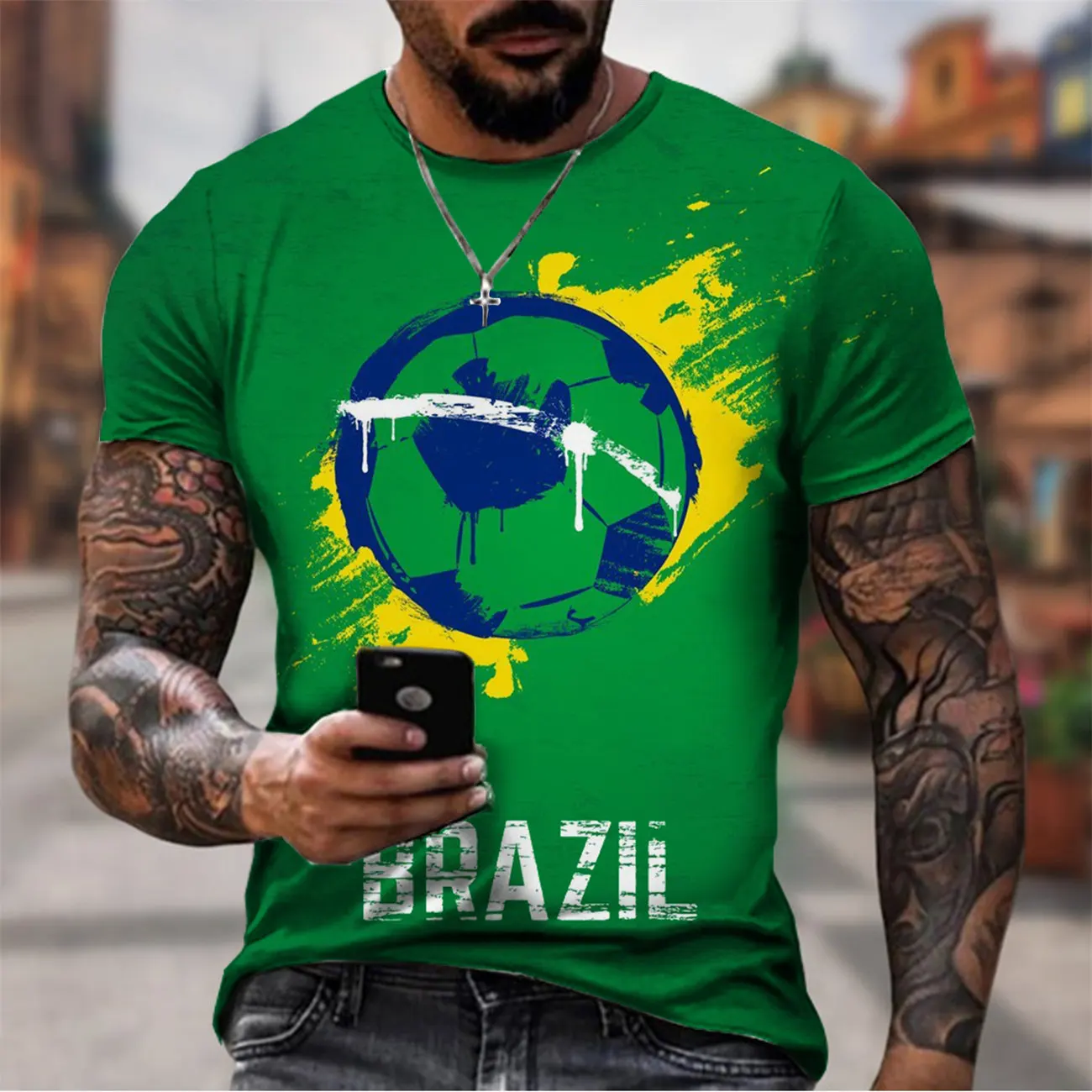 Men's Football Game Fan T-shirt Brazil T Shirt Streetwear Soccer Fans 3D Printing Tshirt Harajuku Short Sleeve Tee
Men's Football Game Fan T-shirt Brazil T Shirt Streetwear Soccer Fans 3D Printing Tshirt Harajuku Short Sleeve Tee