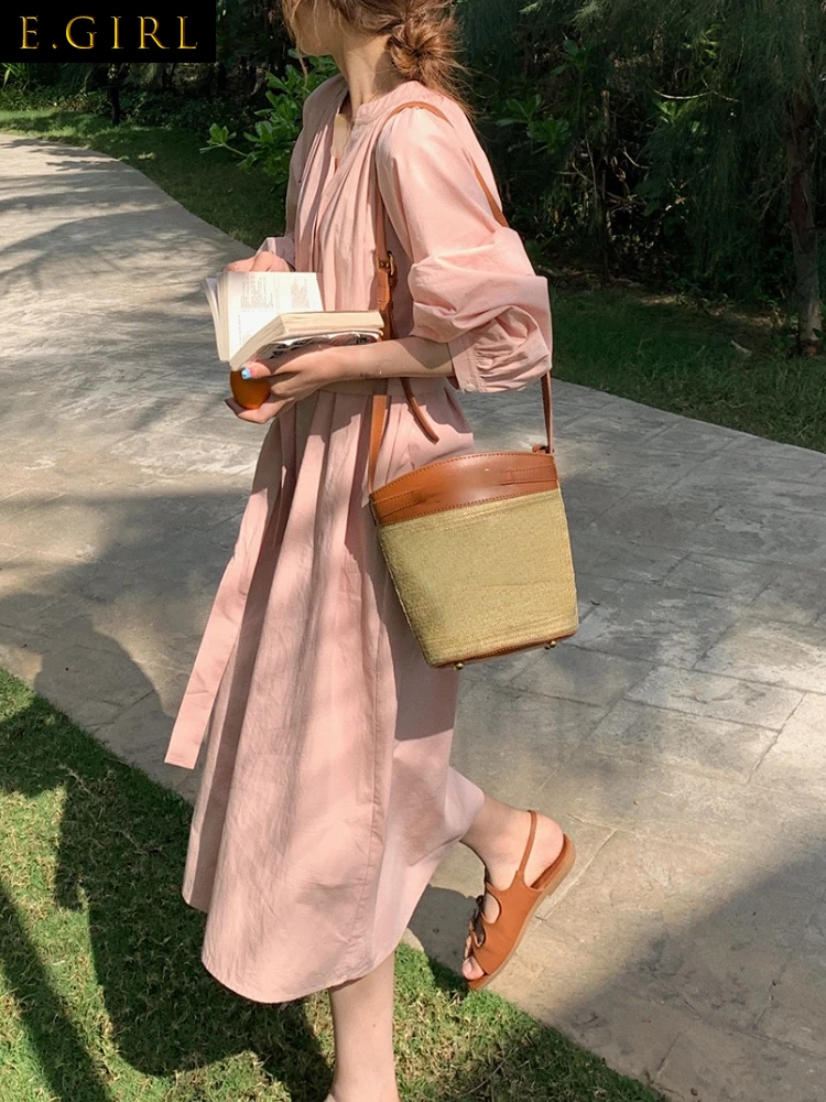 Elegant Vintage Sundress Female 2022 Summer Pure Color Midi Dress Woman Casual Office Ladies One Piece Dress Korean Fashion
Elegant Vintage Sundress Female 2022 Summer Pure Color Midi Dress Woman Casual Office Ladies One Piece Dress Korean Fashion