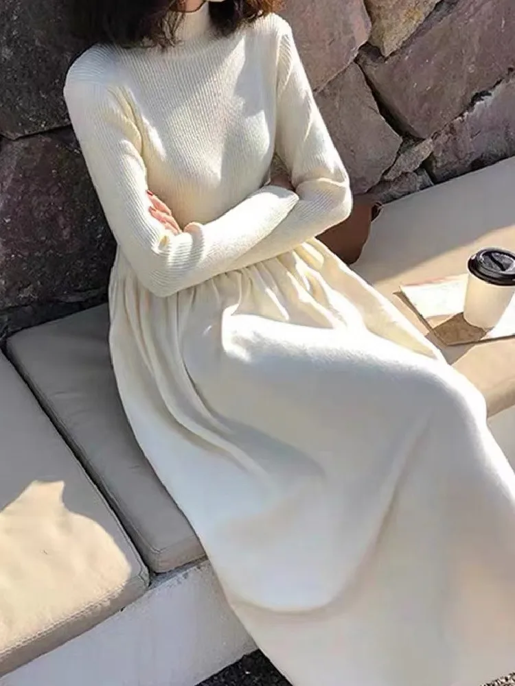 Woman Winter Warm Sweater Dress Women Elegant Knitted Korean Vestido Feminino Thick Dresses Clothing Solid 2022 Vintage Autumn
Woman Winter Warm Sweater Dress Women Elegant Knitted Korean Vestido Feminino Thick Dresses Clothing Solid 2022 Vintage Autumn
