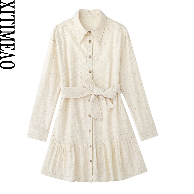Xitimeao Women Fashion With Belt Patchwork Embroidery Midi Dress Vintage Long Sleeve Button-up Female Mini Dress Vestidos Mujer
Xitimeao Women Fashion With Belt Patchwork Embroidery Midi Dress Vintage Long Sleeve Button-up Female Mini Dress Vestidos Mujer