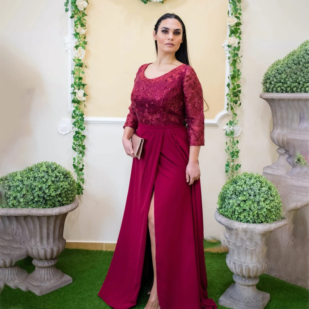 Laxsesu Wine Red Mother of the Bride Dress Scoop Neck Chiffon Wedding Party Dresses Floor Length Mother Gowns Front Split 2022
Laxsesu Wine Red Mother of the Bride Dress Scoop Neck Chiffon Wedding Party Dresses Floor Length Mother Gowns Front Split 2022