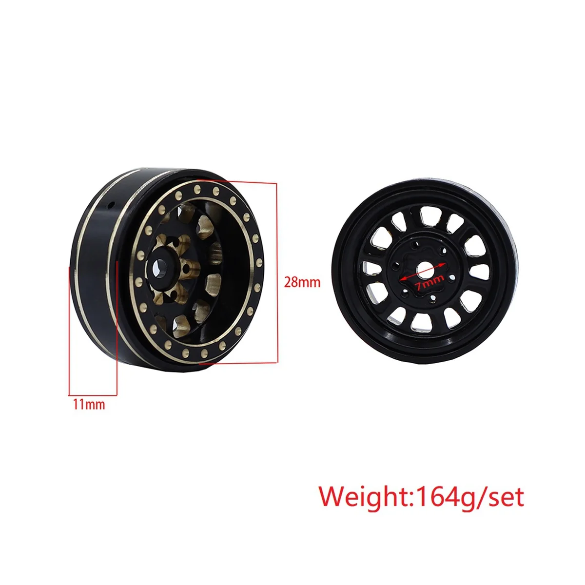 4Pcs 1.0 Plus Brass Beadlock Wheel Rim Wheel Hub for 1/18 1/24 RC Crawler TRX4M Axial SCX24 AX24 FCX24 Upgrade Parts
4Pcs 1.0 Plus Brass Beadlock Wheel Rim Wheel Hub for 1/18 1/24 RC Crawler TRX4M Axial SCX24 AX24 FCX24 Upgrade Parts