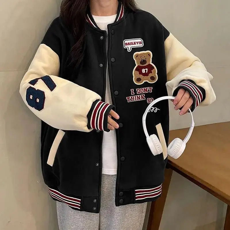 Women Embroidered Baseball Uniform Spring Autumn Jacket Long Sleeve Top Korean Fashion Free Shipping Wholesale Coat Leisure New
Women Embroidered Baseball Uniform Spring Autumn Jacket Long Sleeve Top Korean Fashion Free Shipping Wholesale Coat Leisure New