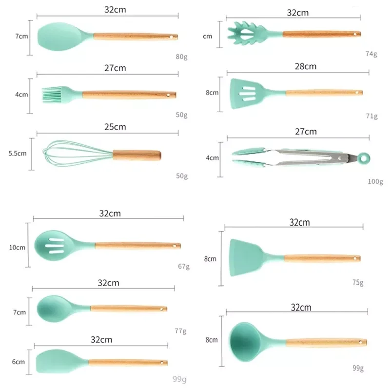 Silicone Kitchen Utensils Set Non-stick Spatula Shovel Wooden Handle Cooking Tools Utensilios Kitchen Accessories Tool
Silicone Kitchen Utensils Set Non-stick Spatula Shovel Wooden Handle Cooking Tools Utensilios Kitchen Accessories Tool