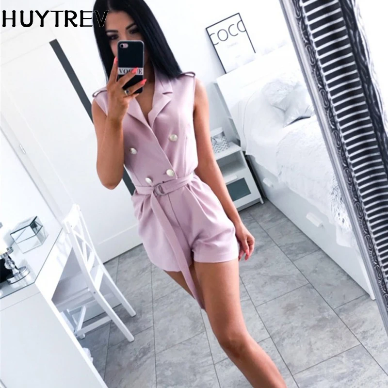 Fashion Button Casual Women Romper 2022 Summer Sleeveless Belt Suit Neck Jumpsuit For Woman Elegant Office Lady Playsuits Shorts
Fashion Button Casual Women Romper 2022 Summer Sleeveless Belt Suit Neck Jumpsuit For Woman Elegant Office Lady Playsuits Shorts