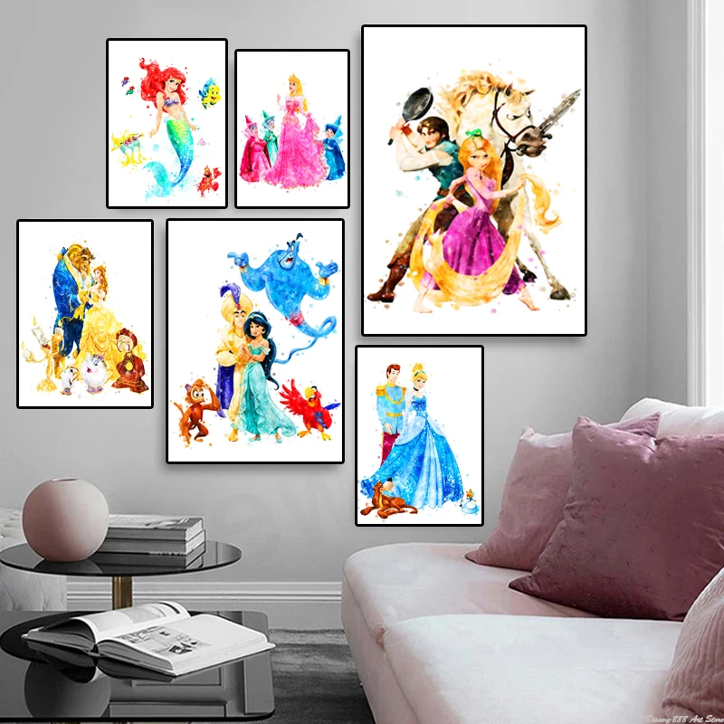 Nordic Princess Catoon Poster Disney Snow White Mermaid Anna Canvas Paintings Print Wall Art Picture Girls Room Home Decor
Nordic Princess Catoon Poster Disney Snow White Mermaid Anna Canvas Paintings Print Wall Art Picture Girls Room Home Decor