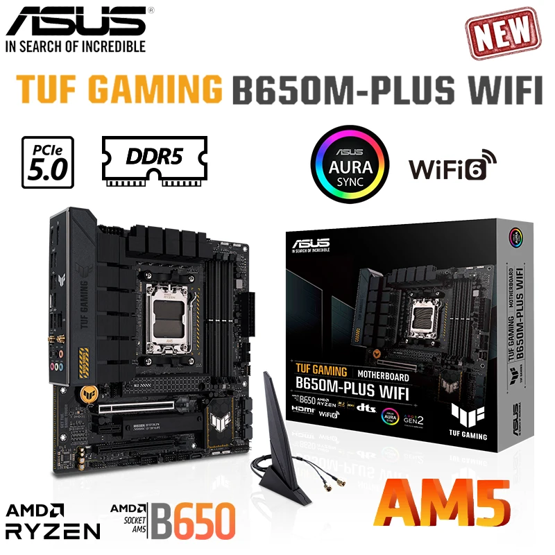 ASUS Socket AM5 TUF GAMING B650M-PLUS WIFI Motherboard Support AMD Ryzen 7000 Series DDR5 128GB PCIe 4.0 M.2 SSD Places-Mãe New
ASUS Socket AM5 TUF GAMING B650M-PLUS WIFI Motherboard Support AMD Ryzen 7000 Series DDR5 128GB PCIe 4.0 M.2 SSD Places-Mãe New