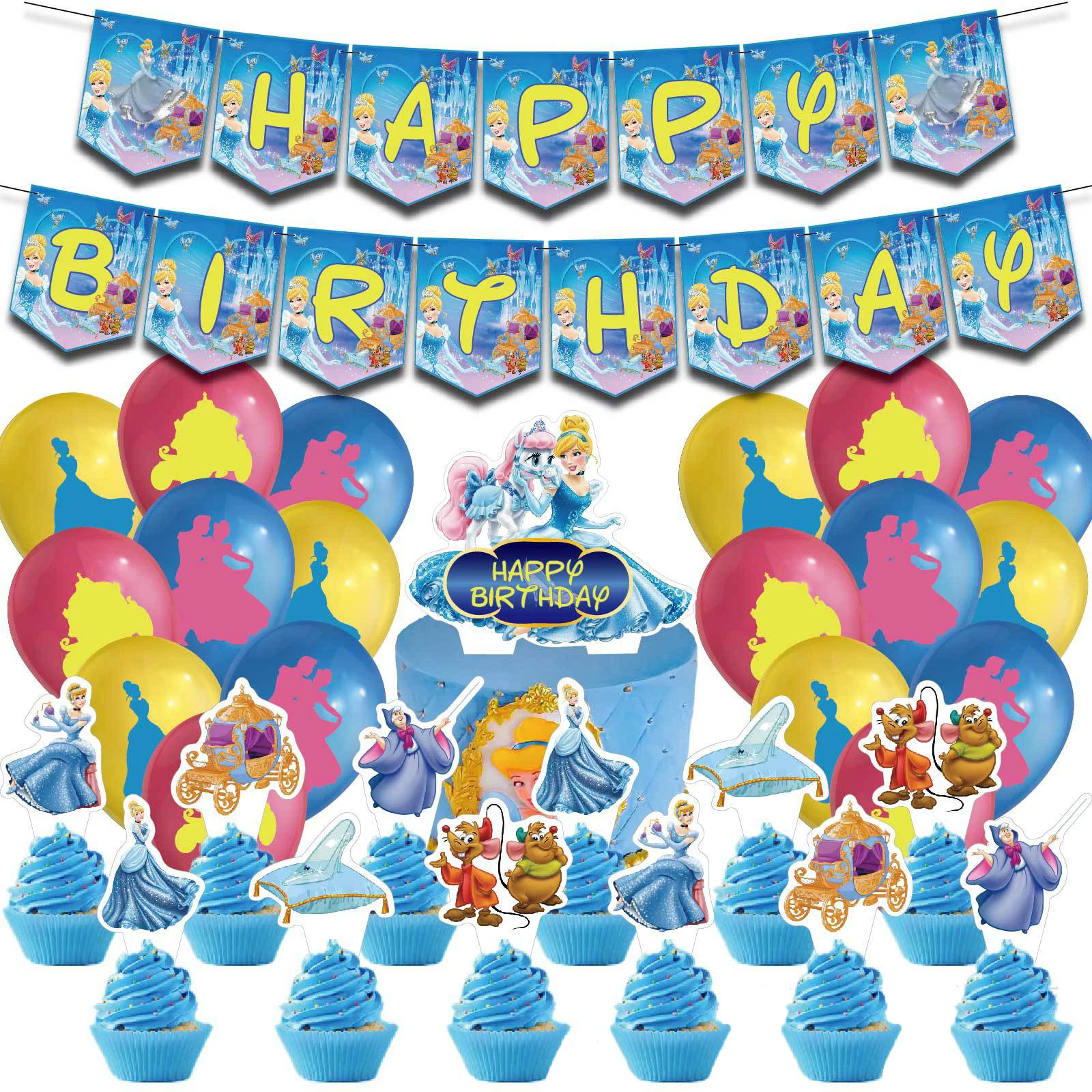 Disney Cinderella Princess Kids Girl Birthday Party Decoration Latex Balloon Banners Cake topper Wedding Baby Shower Suppies
Disney Cinderella Princess Kids Girl Birthday Party Decoration Latex Balloon Banners Cake topper Wedding Baby Shower Suppies