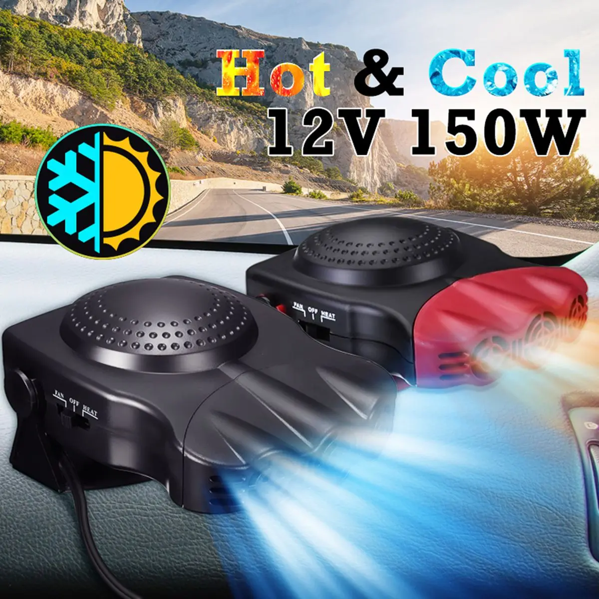 150W Car Heater Electric Heating Fan 12V 2 In 1 Portable Electric Dryer Windshield Defogging Demister Defroster For Car Home
150W Car Heater Electric Heating Fan 12V 2 In 1 Portable Electric Dryer Windshield Defogging Demister Defroster For Car Home
