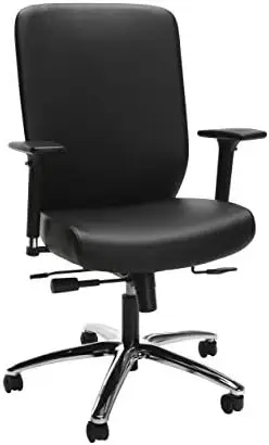 

Офисный стул с высокой спинкой и кожаным сиденьем для офисного стола, черный (HVL721)