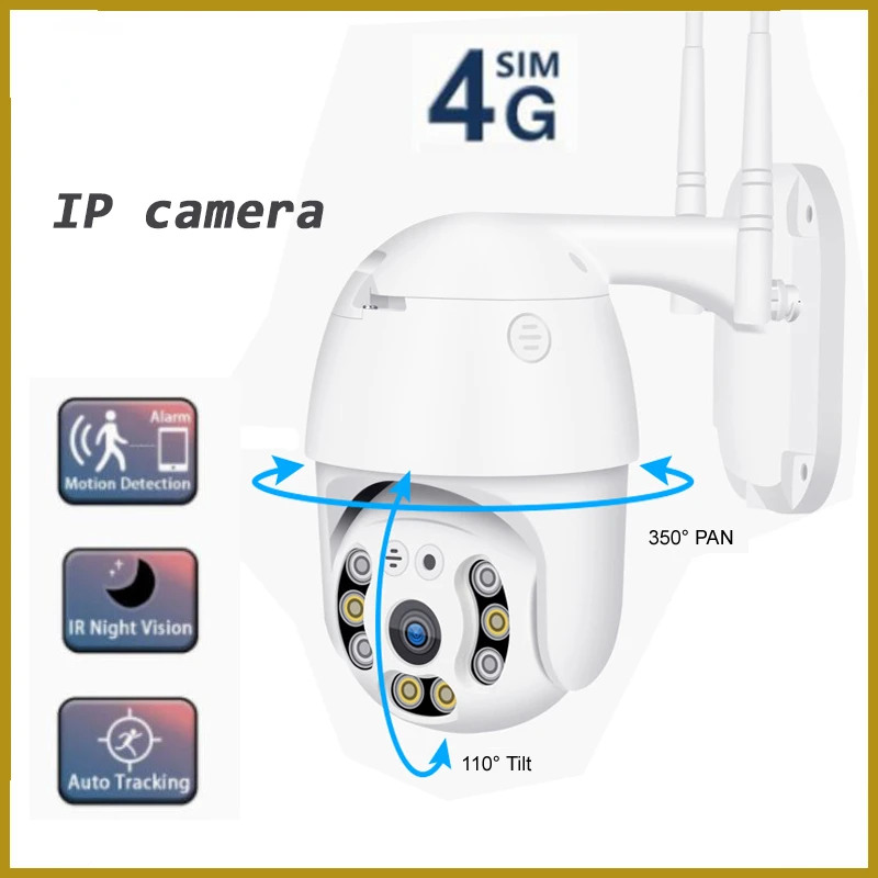 IP-камера видеонаблюдения, 4G, Wi-Fi, 1080p HD, PTZ 
IP-камера видеонаблюдения, 4G, Wi-Fi, 1080p HD, PTZ