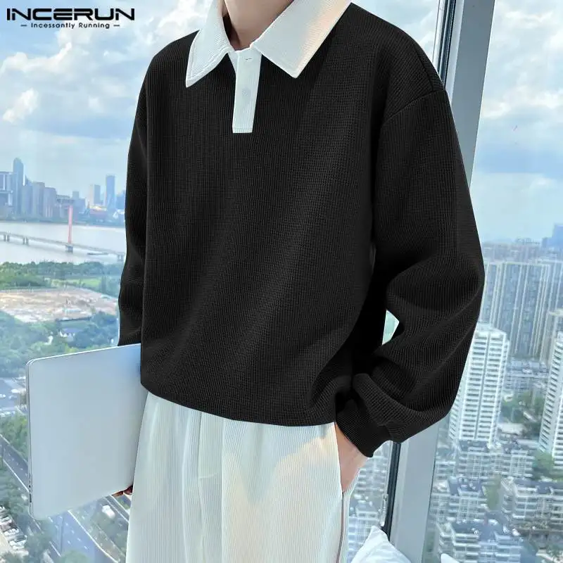 Handsome Well Fitting Tops INCERUN New Men Contrast Color Panel Blouse Casual Streetwear Male Male Long Sleeve Shirts S-5XL 2023
Handsome Well Fitting Tops INCERUN New Men Contrast Color Panel Blouse Casual Streetwear Male Male Long Sleeve Shirts S-5XL 2023