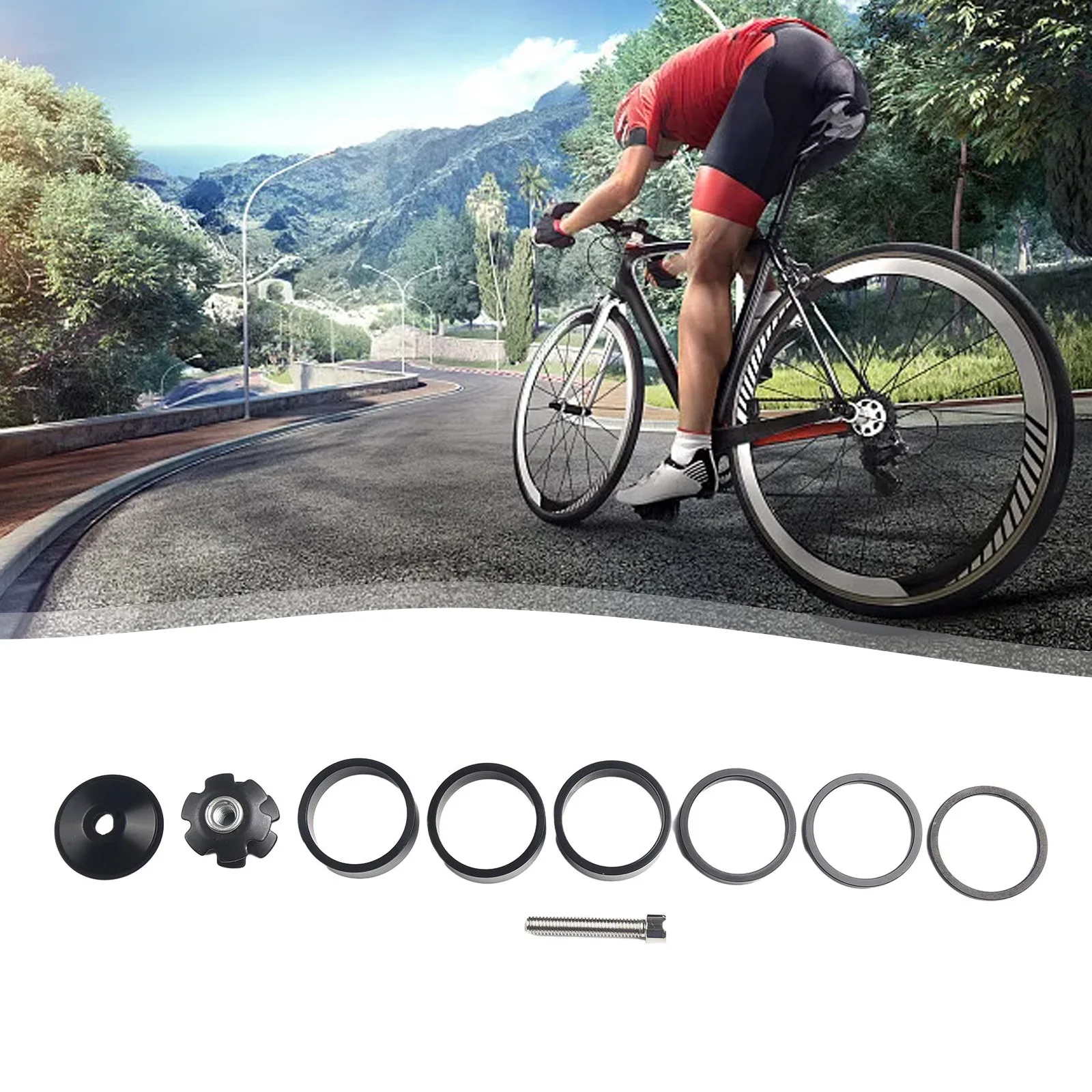 Bicycle Headset Bicycle Front Fork Stem Ring Gasket Set Inch Headset Spacer With Stem Top Cap Drop Cycling Accessories
Bicycle Headset Bicycle Front Fork Stem Ring Gasket Set Inch Headset Spacer With Stem Top Cap Drop Cycling Accessories