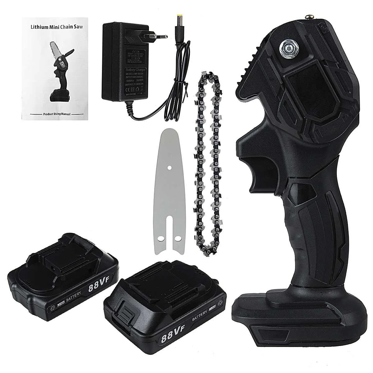 88V 800W Portable Electric Cordless Saw One Hand Chainsaw Lithium Battery Mini Garden Pruning Tool Rechargeable Woodworking Tool
88V 800W Portable Electric Cordless Saw One Hand Chainsaw Lithium Battery Mini Garden Pruning Tool Rechargeable Woodworking Tool