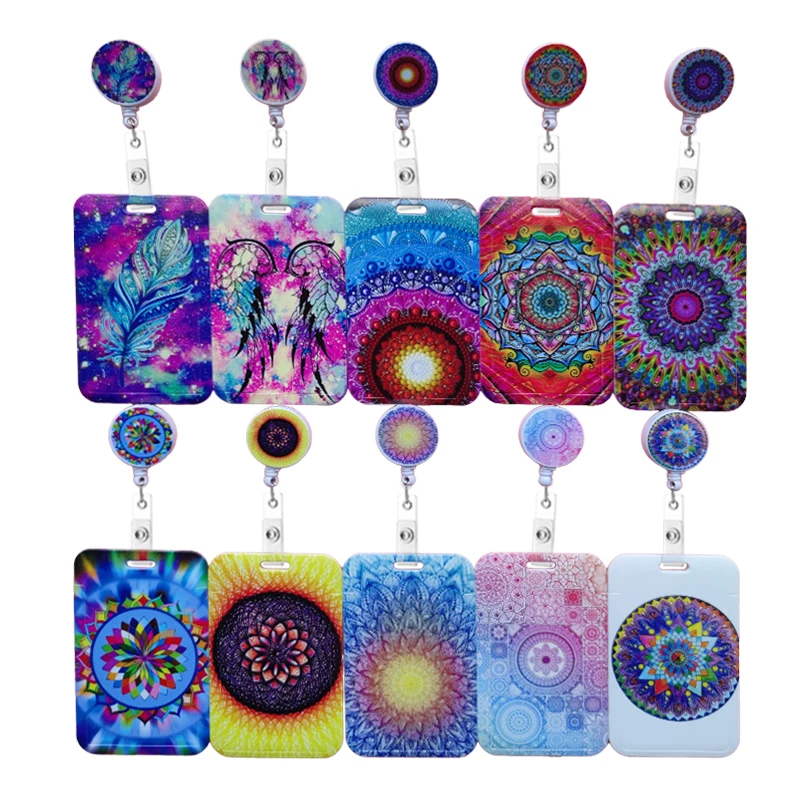 Mandala Retractable Buckle Card Holder Purple Business Badge Clip Employee Cardholders Doctors Nurses hang certificates
Mandala Retractable Buckle Card Holder Purple Business Badge Clip Employee Cardholders Doctors Nurses hang certificates