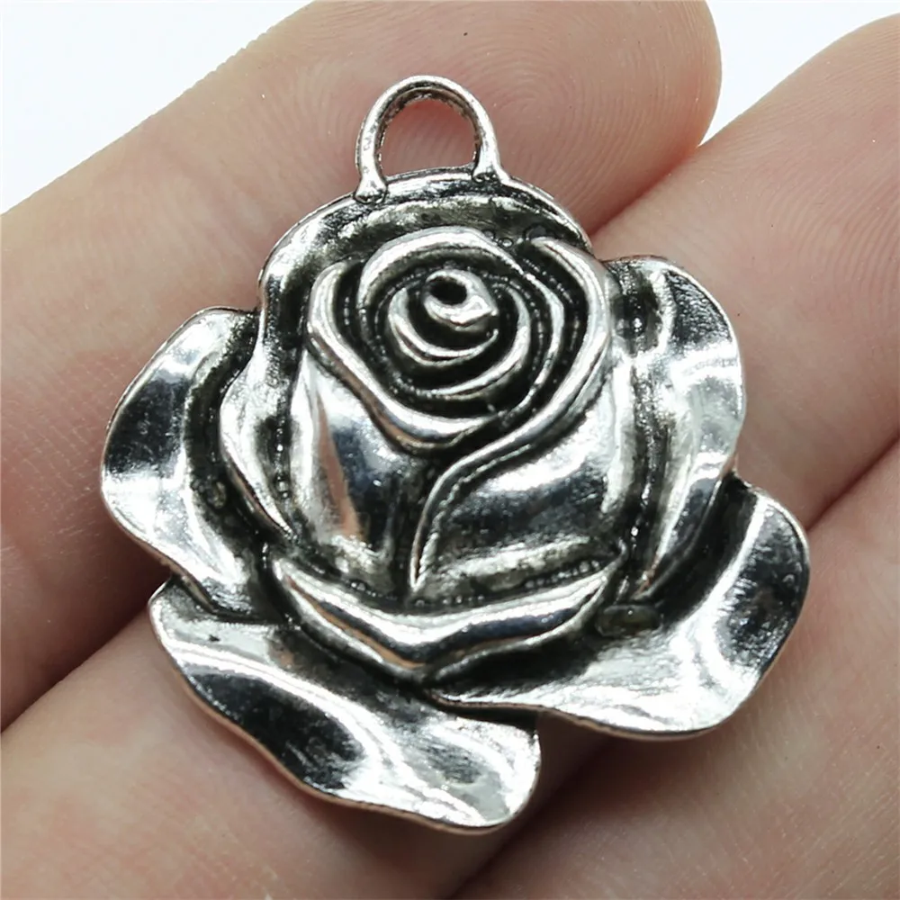 10pcs 36x33mm Antique Silver Color Rose Charms For Earring Making For Jewelry Making B10408
10pcs 36x33mm Antique Silver Color Rose Charms For Earring Making For Jewelry Making B10408
