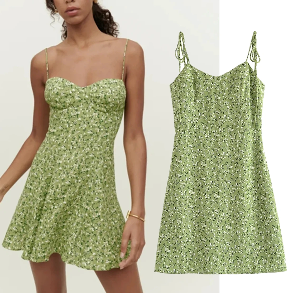 Dave&Di Strapless Sexy Mini Dress Women French Style Indie Folk Retro Green Floral Print Dress
Dave&Di Strapless Sexy Mini Dress Women French Style Indie Folk Retro Green Floral Print Dress