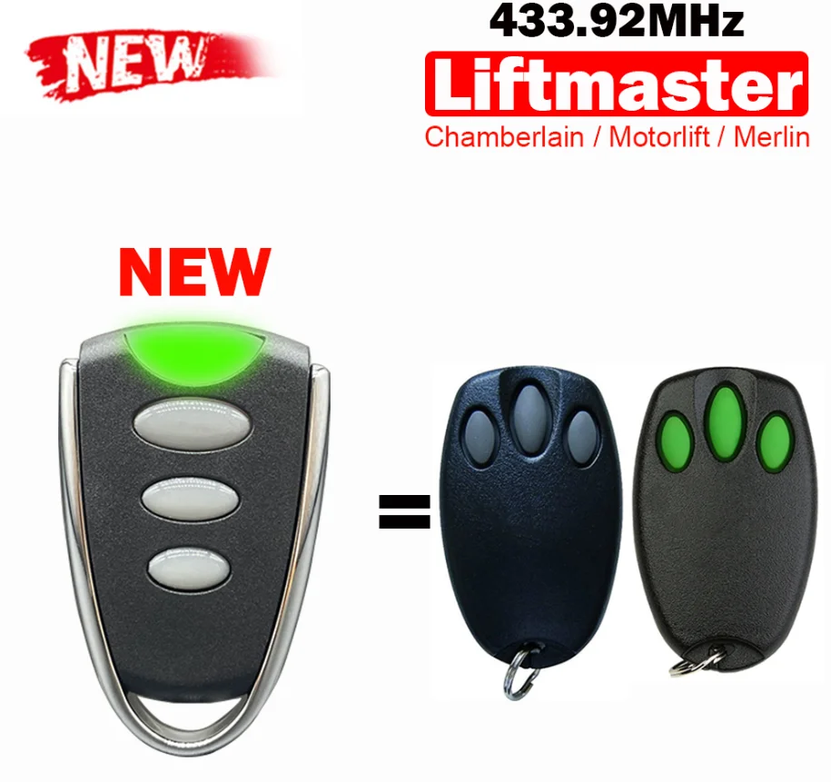 

433.92MHz Gate 1527 Learning Code For Chamberlain Motorlift Liftmaster Garage Door Remote Control 433MHz Rolling Wireless New