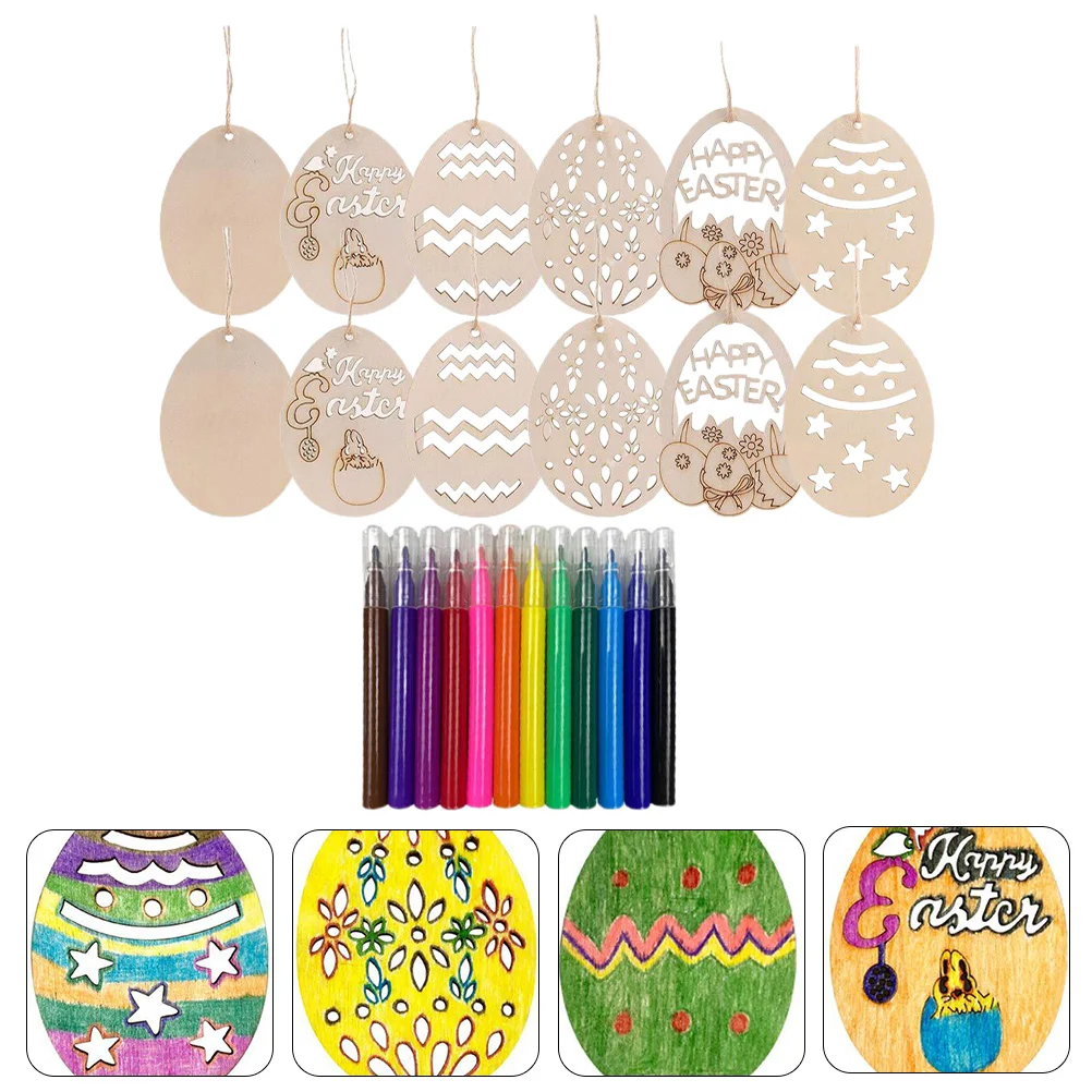 

Easter Wood Egg Cutouts Ornaments Eggs Wooden Hanging Discs Embellishments Tags Ornament Crafts Craft Unfinished Tree Slices Diy