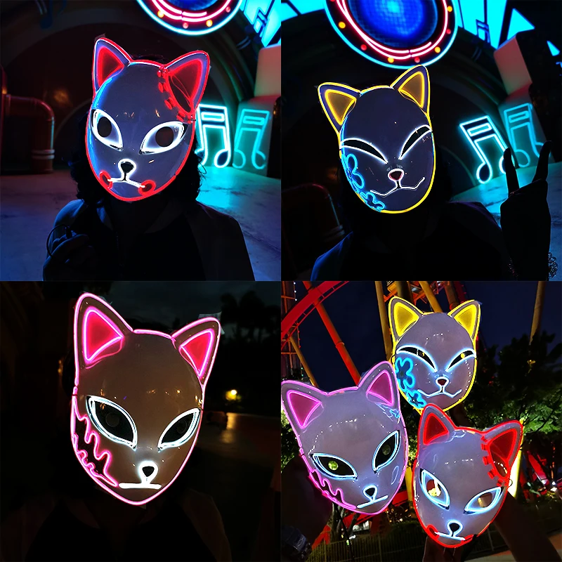 New Design Japanese Anime Demon Slayer Mask Cold Light Glowing Cosplay Party Supplies LED Fox Mask For Halloween Christmas
New Design Japanese Anime Demon Slayer Mask Cold Light Glowing Cosplay Party Supplies LED Fox Mask For Halloween Christmas