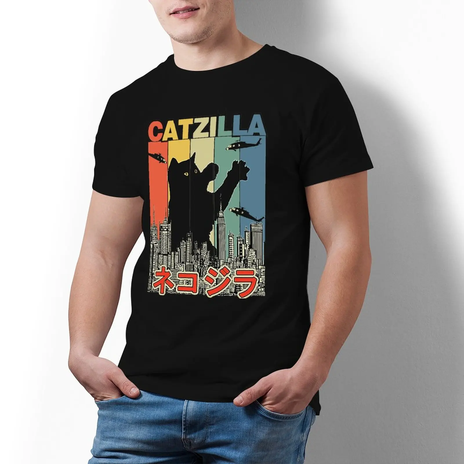 Футболка Catzilla мужская хлопковая, винтажная уличная одежда в японском стиле, с забавным рисунком кошки, владельца заката, топ с круглым вырез...
Футболка Catzilla мужская хлопковая, винтажная уличная одежда в японском стиле, с забавным рисунком кошки, владельца заката, топ с круглым вырез...