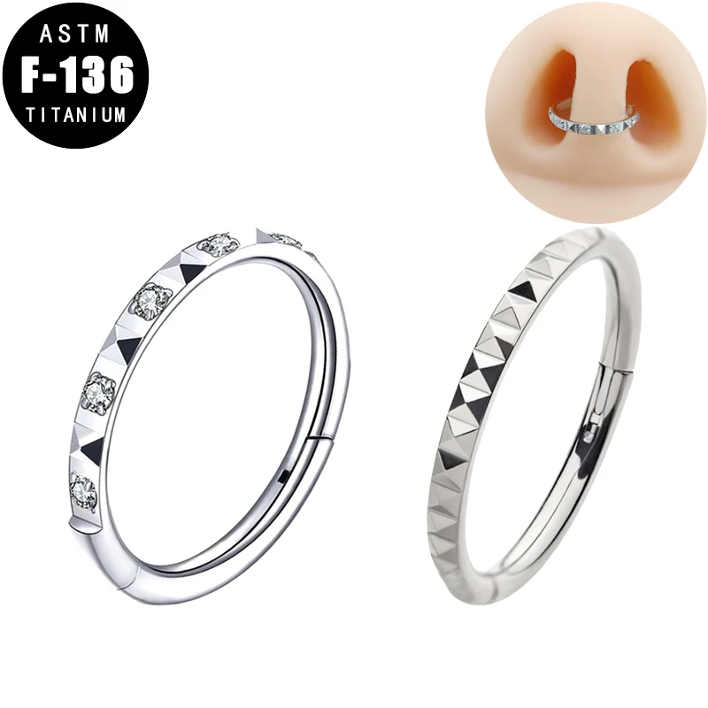 ASTM F136 Titanium Nose Piercing Ring Septum Clicker Zircon Side Facing Pyramid Ear Helix Cartilage Tragus Nose Studs Jewelry
ASTM F136 Titanium Nose Piercing Ring Septum Clicker Zircon Side Facing Pyramid Ear Helix Cartilage Tragus Nose Studs Jewelry