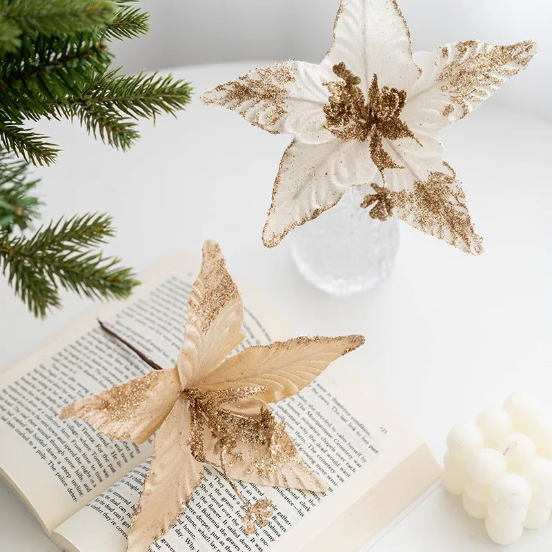 Блестящие искусственные пуансеттийские цветы, свадебные, новогодние, рождественские цветы, украшения орнамент с рождественской елкой Navidad 2023
Блестящие искусственные пуансеттийские цветы, свадебные, новогодние, рождественские цветы, украшения орнамент с рождественской елкой Navidad 2023