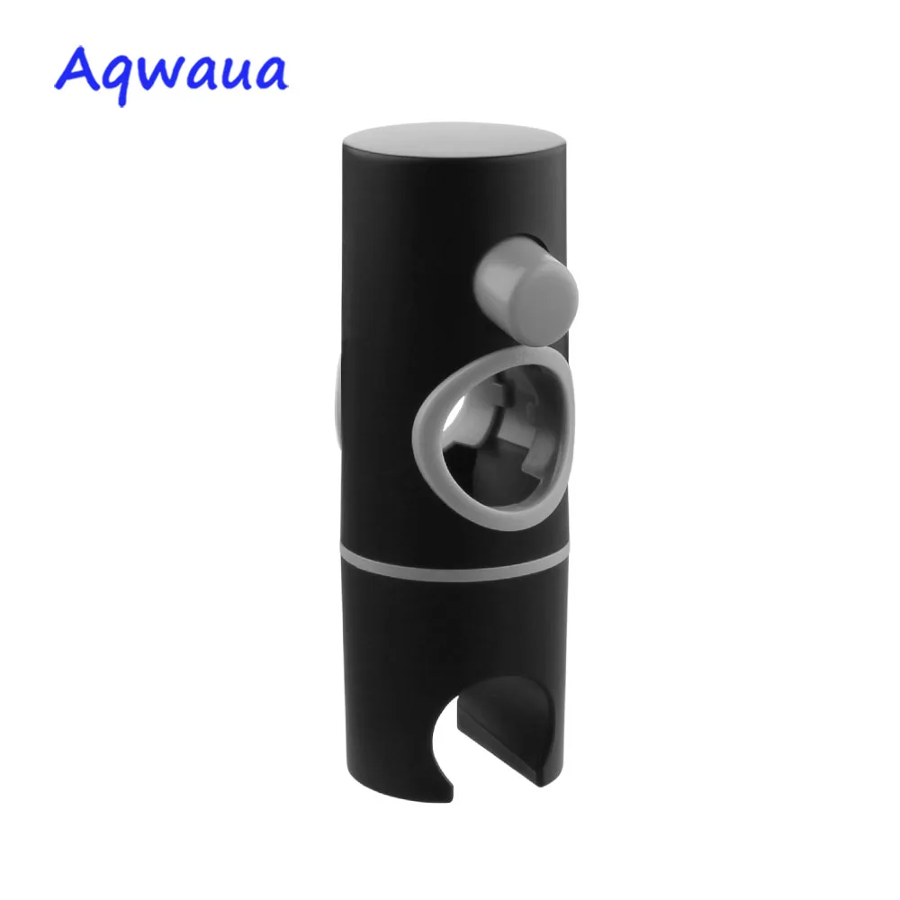 Черный ручной держатель душевой лейки Aqwaua для слайдера 25 мм с регулируемым углом