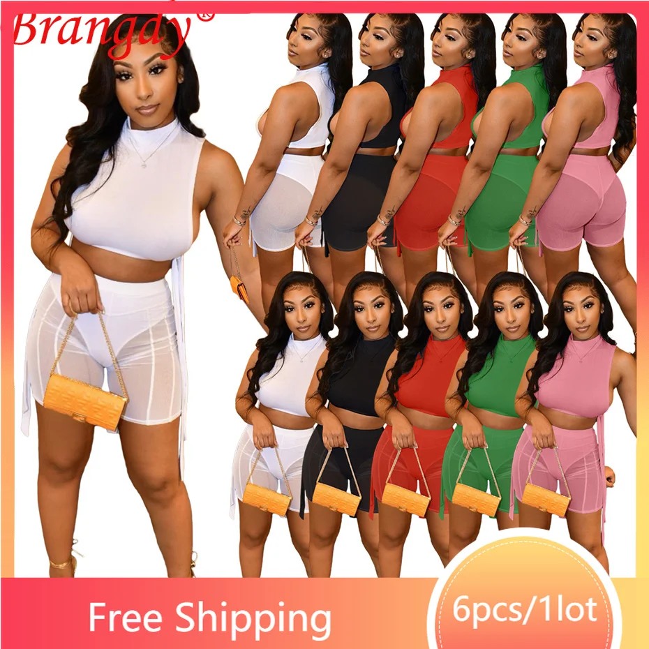 6sets Wholesale Items for Business Summer Bind Vest Shorts 2 Piece Set Outfits Women Tracksuit Fashion Solid Sport Suits B9245
6sets Wholesale Items for Business Summer Bind Vest Shorts 2 Piece Set Outfits Women Tracksuit Fashion Solid Sport Suits B9245