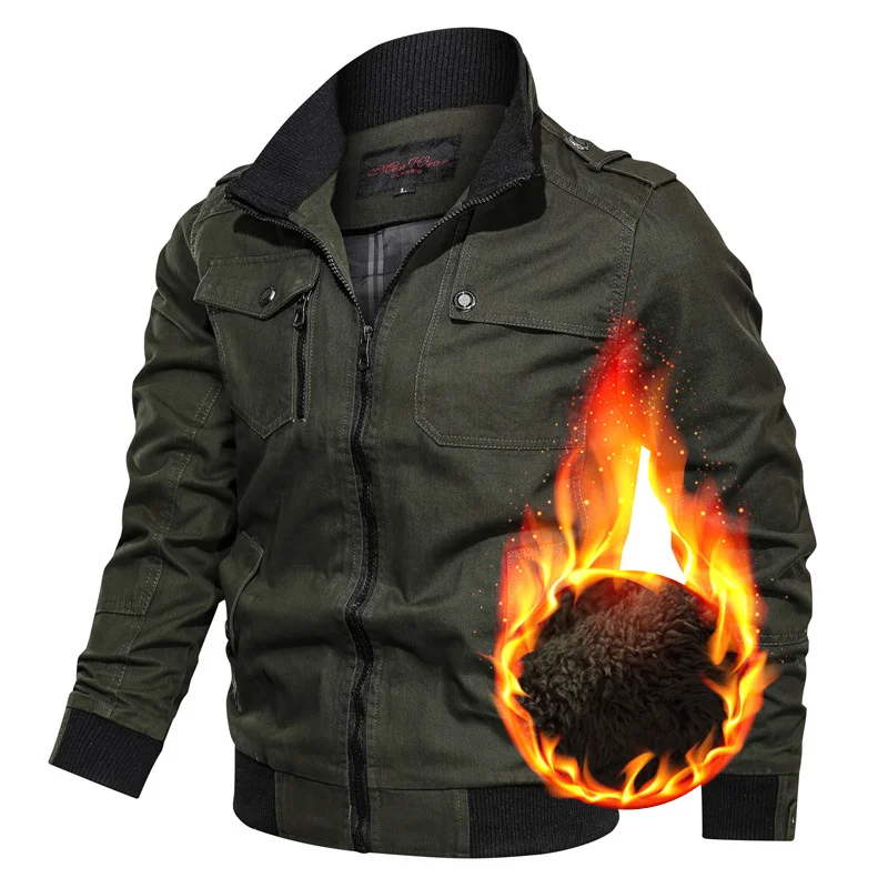 

2022 зимняя мужская куртка-бомбер в стиле милитари, теплая Повседневная мужская Толстая флисовая армейская тактическая куртка, ветровка с меховым воротником, куртки, одежда