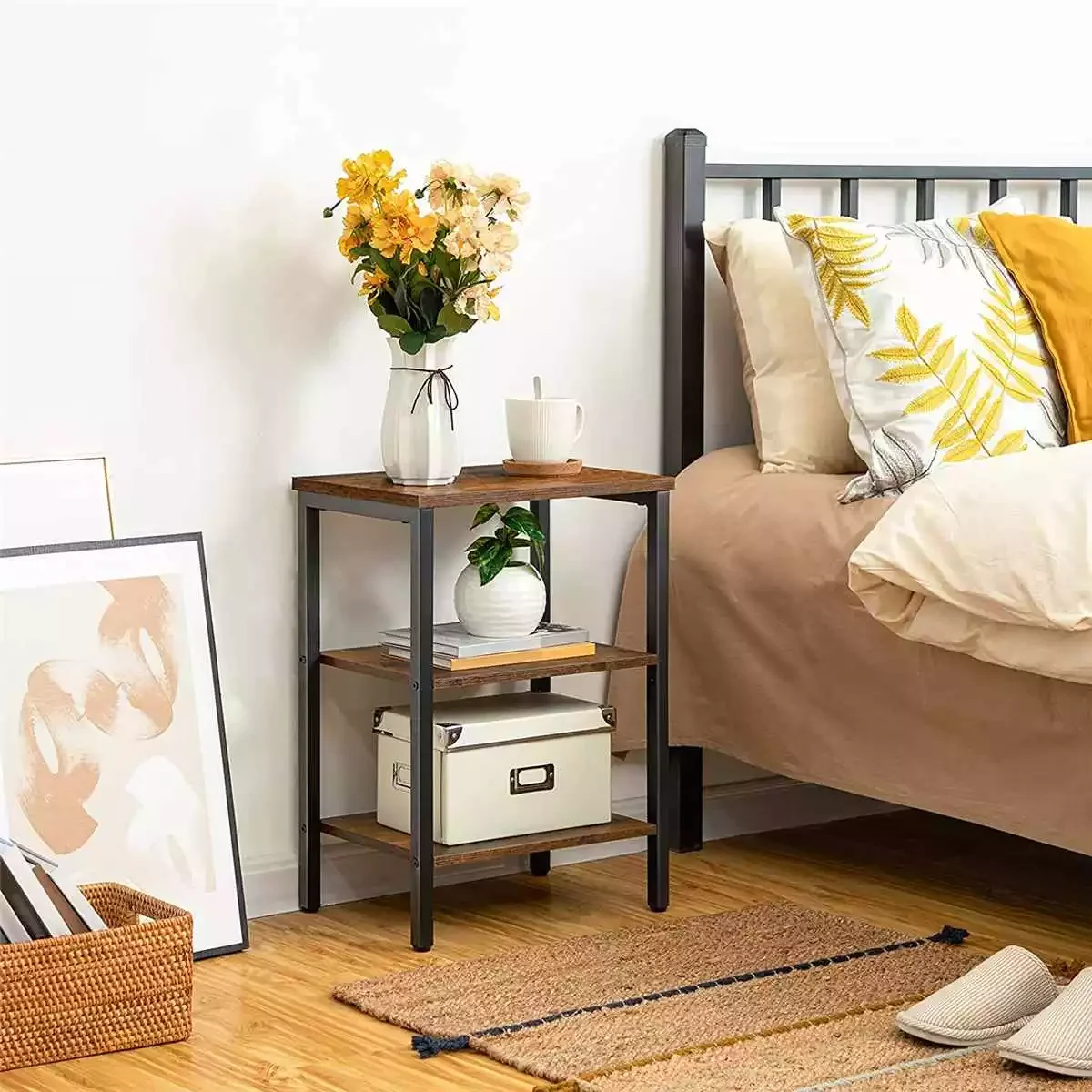 2023 3 Tier Square End Table Night Table with X-Bar Slim Side Table for Small Spaces Bedside Nightstand with Steel Frame Rustic
2023 3 Tier Square End Table Night Table with X-Bar Slim Side Table for Small Spaces Bedside Nightstand with Steel Frame Rustic