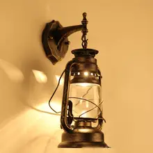 E27 Retro Antique Vintage Rustic Lantern Lamp Fixture Outdoor Wall Light Lamp