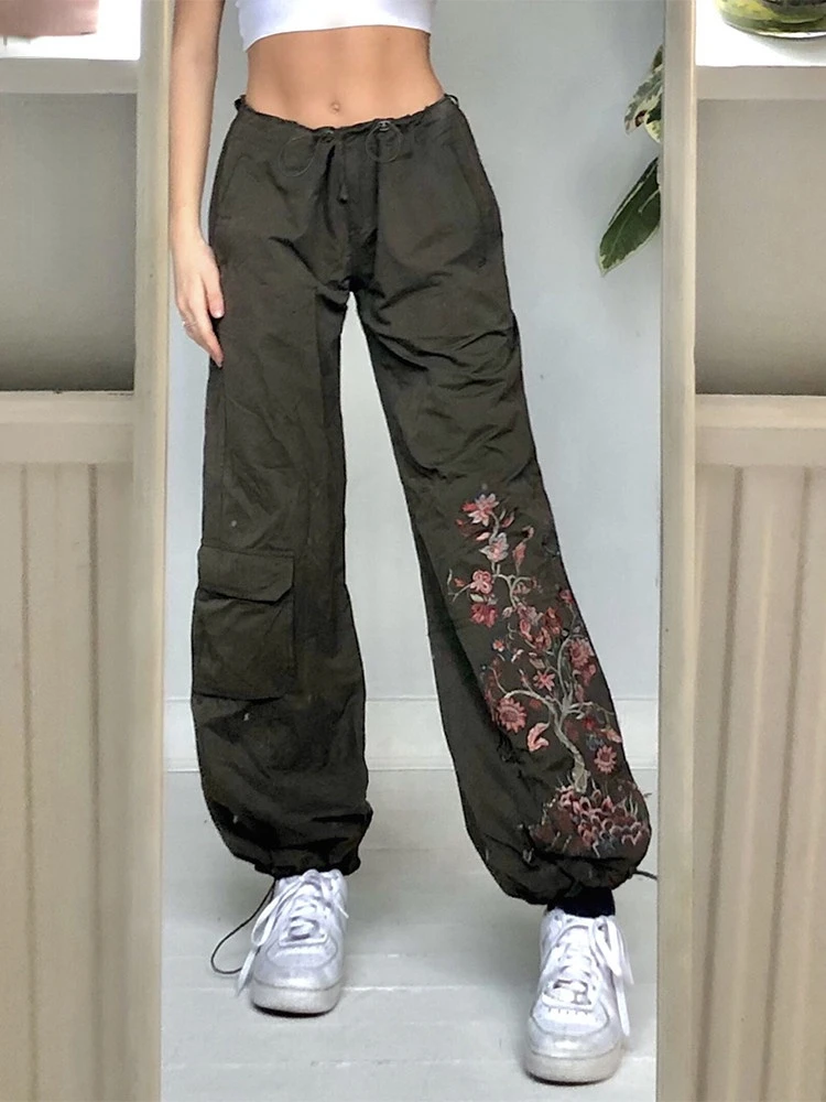 Retro Green Baggy Y2K Joggers Women Floral Print Grunge Trousers Vintage 90s Outfits Low Waist Hippie Streetwear Pants
Retro Green Baggy Y2K Joggers Women Floral Print Grunge Trousers Vintage 90s Outfits Low Waist Hippie Streetwear Pants