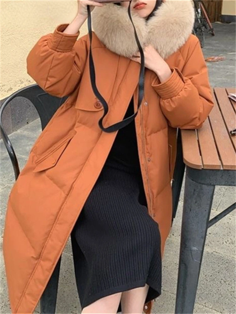 Fur Collar Hood Long Jacket for Women Fall Winter Coats 2022 Korean Fashion Casual Elegant Ladies Thicken Warm Parkas
Fur Collar Hood Long Jacket for Women Fall Winter Coats 2022 Korean Fashion Casual Elegant Ladies Thicken Warm Parkas