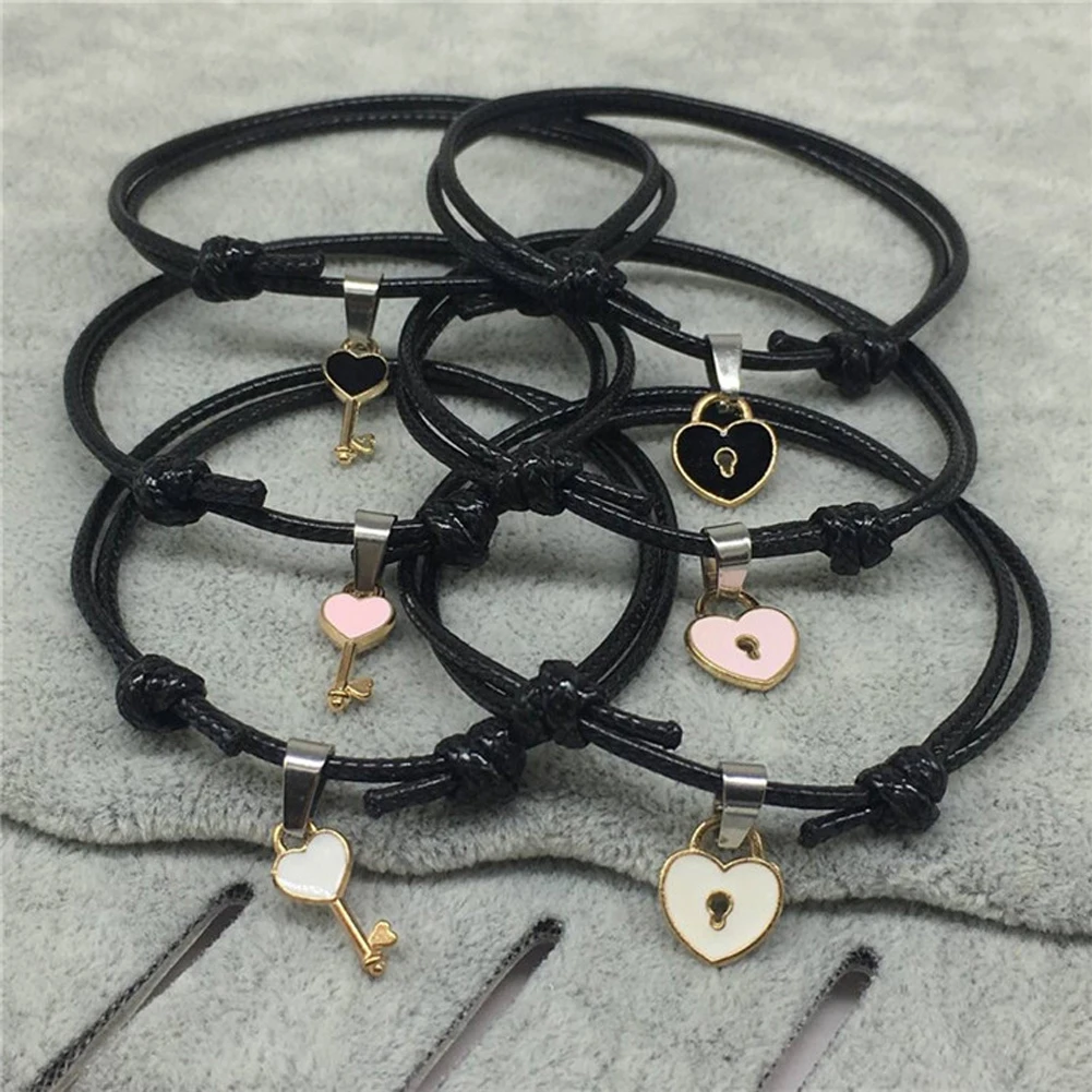 2pcs/pair Couple Bracelet Alloy Key Love Heart Lock Charm Bracelet Handmade Jewelry Rope Bracelet Gifts for Lovers Couple
2pcs/pair Couple Bracelet Alloy Key Love Heart Lock Charm Bracelet Handmade Jewelry Rope Bracelet Gifts for Lovers Couple