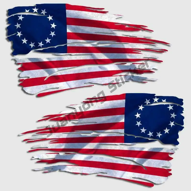 2pack Betsy Ross Tattered American Flag Decal USA Distressed 1776 Window Truck Camper Guitar Car Body Cover Scratches Decoration
2pack Betsy Ross Tattered American Flag Decal USA Distressed 1776 Window Truck Camper Guitar Car Body Cover Scratches Decoration