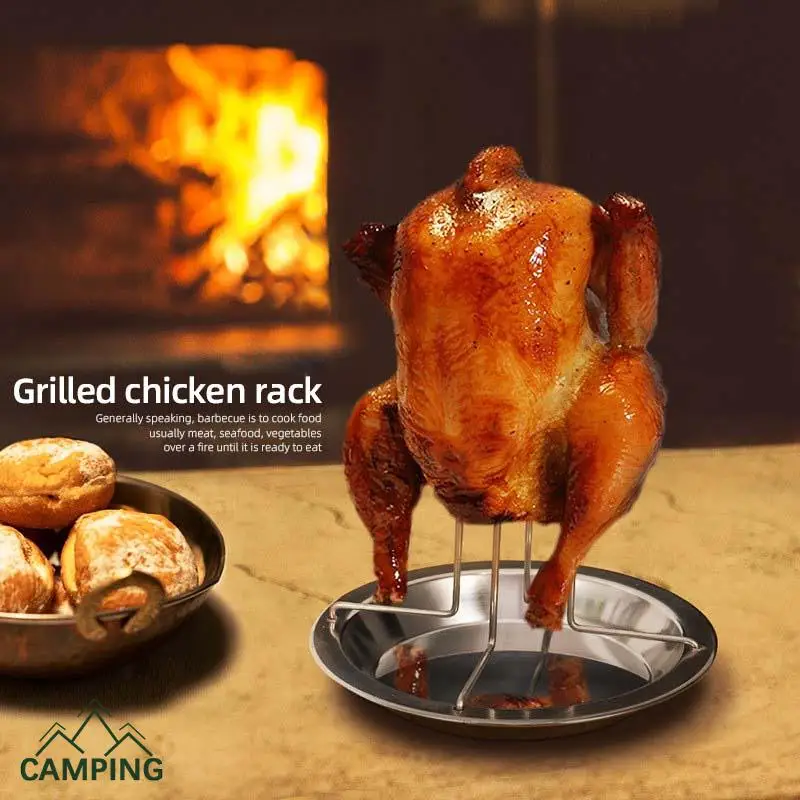 Cooking Tools Baking Pan Barbecue Grilling Outdoor Camping Stainless Steel Upright Chicken Roaster Rack with Bowl Tin Non-stick
Cooking Tools Baking Pan Barbecue Grilling Outdoor Camping Stainless Steel Upright Chicken Roaster Rack with Bowl Tin Non-stick