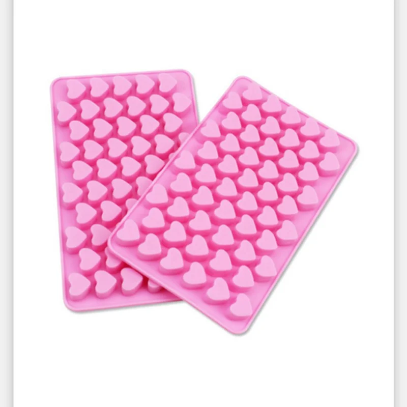 

200pcs 55 Holes Bake Cake Mold 1.5 Mini Heart Silicone Chocolate Fondant Jelly Cookie Muffin Ice Mould Flexible Cupcake lin5131
